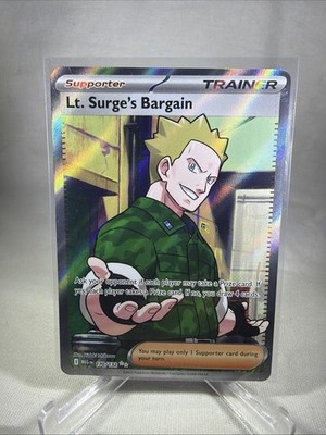 Lt. Surge's Bargain 170/132 Ultra Rare Full Art Pokemon Mega Evolution MINT