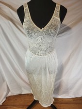 Vintage Warner s White Lace Slip Dress 34 Perfect Measure Midi Nightgown