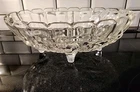 VTG Indiana Oval Glass Fruit Bowl 12" Footed With Grape Design