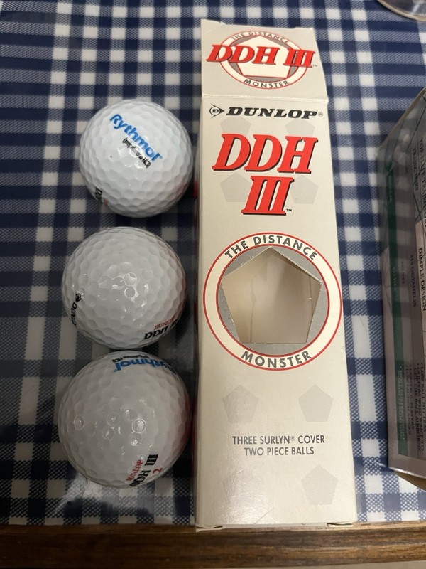 Unused Sleeve Of 3 Rythmol Dunlop DDH III Golf Balls