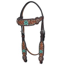 Hilason Western Horse Headstall American Leather Floral