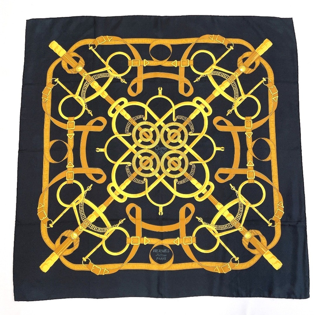 Hermes Carre 90 Eperon DOr Golden Spur Silk Scarf
