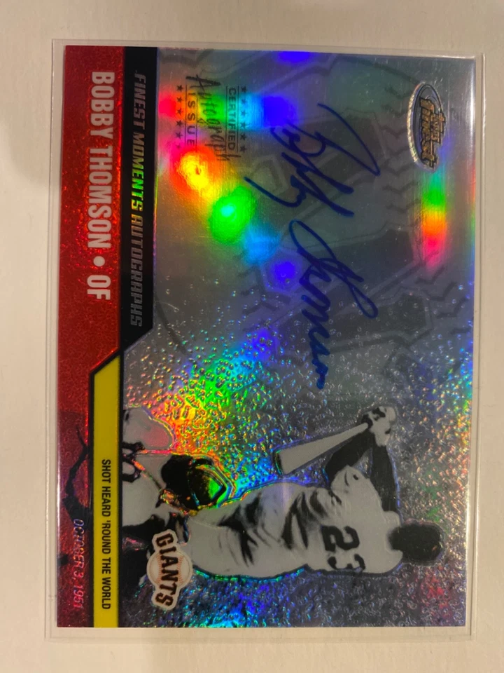 Bobby Thomson Finest Moments Autógrafo Disparo hacia el Mundo Topps Finest Foto 2 de 3
