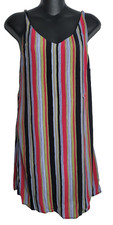 Urban Outfitters Mini Dress S P Small Petites Zoe Rainbow Striped Crepe Slip