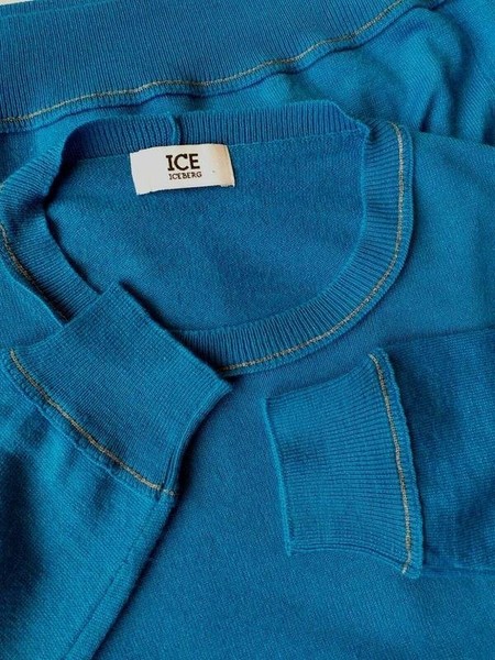 Men Iceberg Sweater Navy Cotton 38 / M / 46 #9A5X