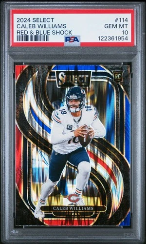 2024 Panini Select Caleb Williams #114 Red & Blue Shock PSA 10