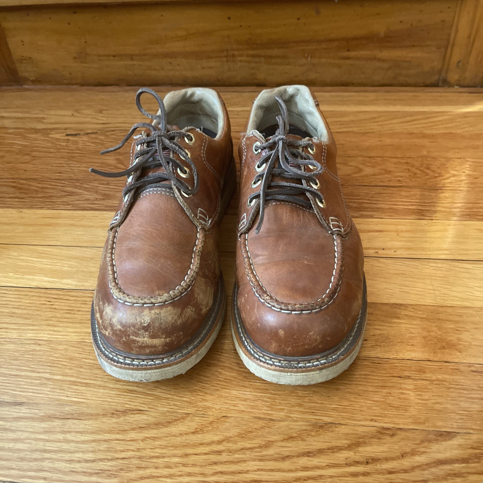 SAOLA Scarpe da lavoro Oxford UFCW pelle marrone suola Vibram Union Made ?? uomo taglia 11W