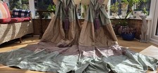 LAURA ASHLEY REAL SILK LUPINE LINED CURTAINS 228 cm DROP BY 129cm WIDTH