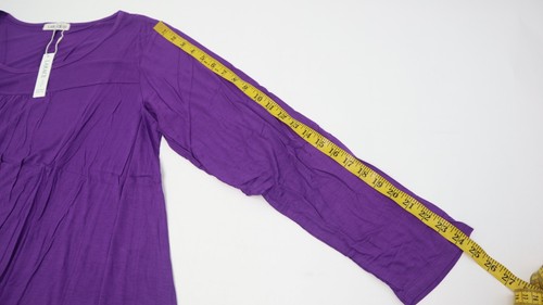 LARACE Para Mujer A-Tunics Manga Larga Prendas para el torso Cuello Redondo Camisa Púrpura 3X - Imagen 4 de 10