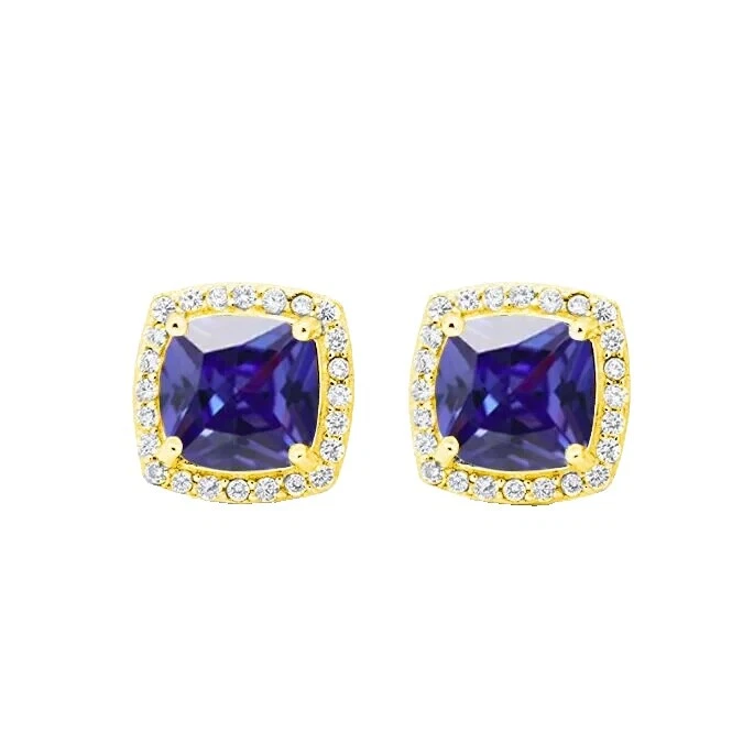 Stud Sapphire Yellow Gold 14k Fashion Earrings