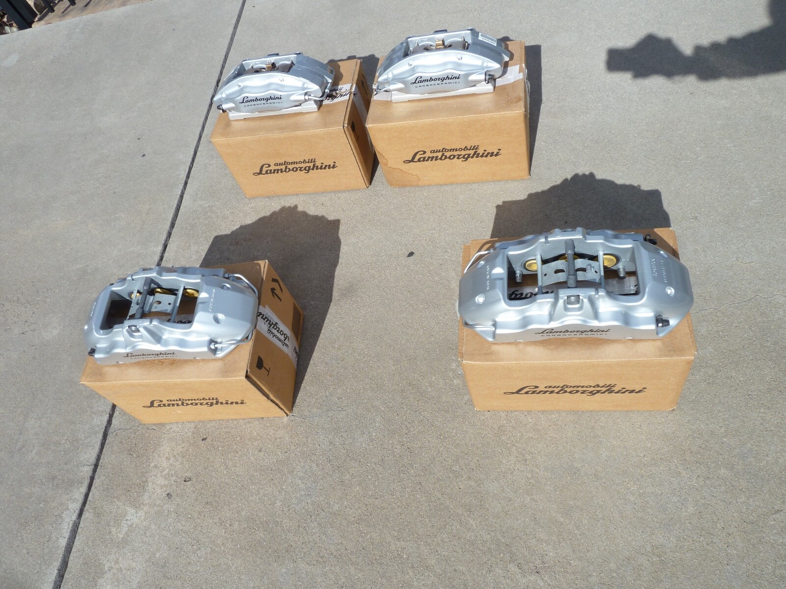 All 4 LAMBORGHINI HURACAN LP610 SILVER CARBONCERAMIC  BRAKE CALIPER SET COMPLETE