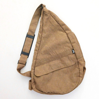 Ameribag Healthy Back Sling Bag Microfiber Distressed Taupe Multi Pocket 18''