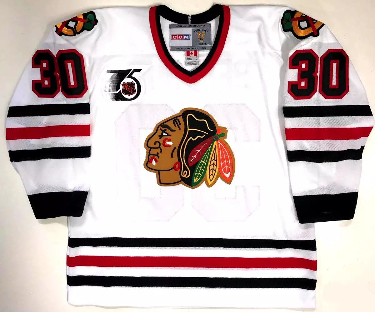 Men's Chicago Blackhawks CCM Red Classic Authentic Throwback Team Jersey