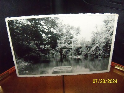1940s Little Beaver Creek Lisbon OH Ohio steel iron bridge photo card