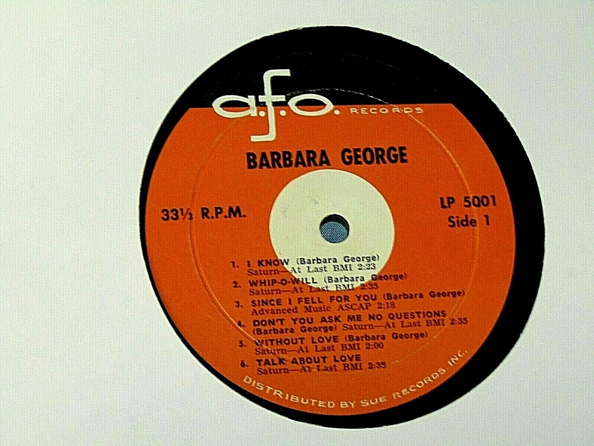 Original 1961 Soul R&B LP: Barbara George - I Know - A.F.O. 5001