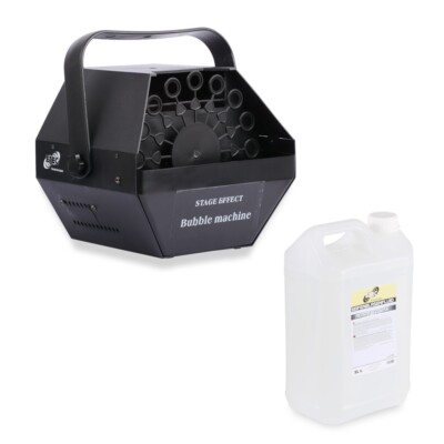 ETEC Seifenblasenmaschine Bubble E500 mit 5 Liter Seifenblasenfluid Party Disco