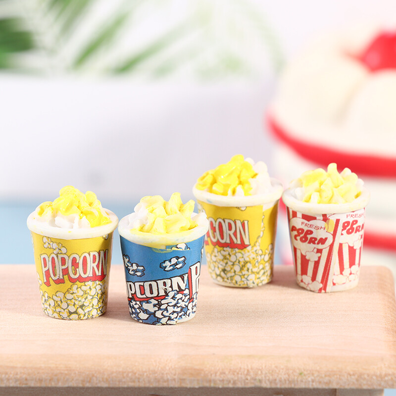 4PCS Miniature Dollhouse Popcorn Pretend Play Doll House Simulation`PT ...