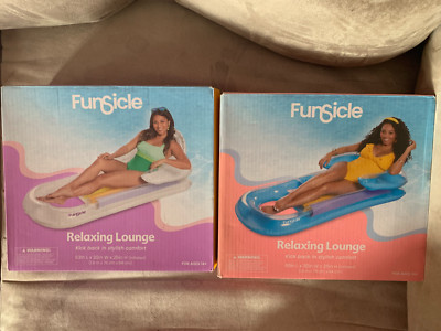 Funsicle Sky Blue Relaxing Lounge Inflatable Pool Float  Adults Unisex NEW