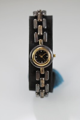 Majestron Watch Women Antiqued Gray Gold Stainless Steel Battery WR Black Quartz
