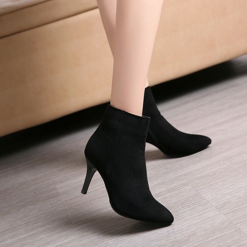 Stiletto Side Zip Ankle Boots Size 2-14 