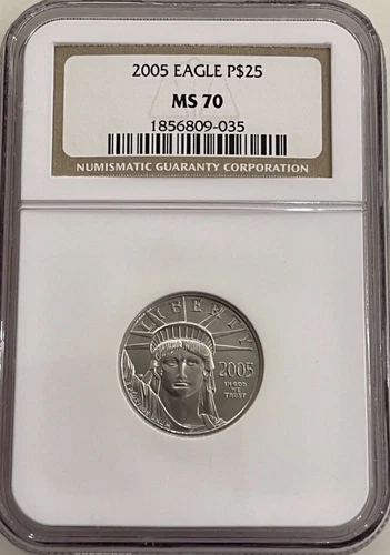 2005 $25 American Platinum Eagle 1/4 Oz Platinum MS70 NGC