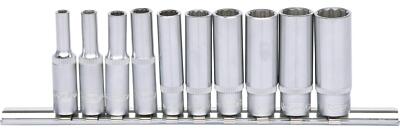 KS TOOLS 1/4'' 12-kant-Stecknuss-Satz, lang, 10-tlg