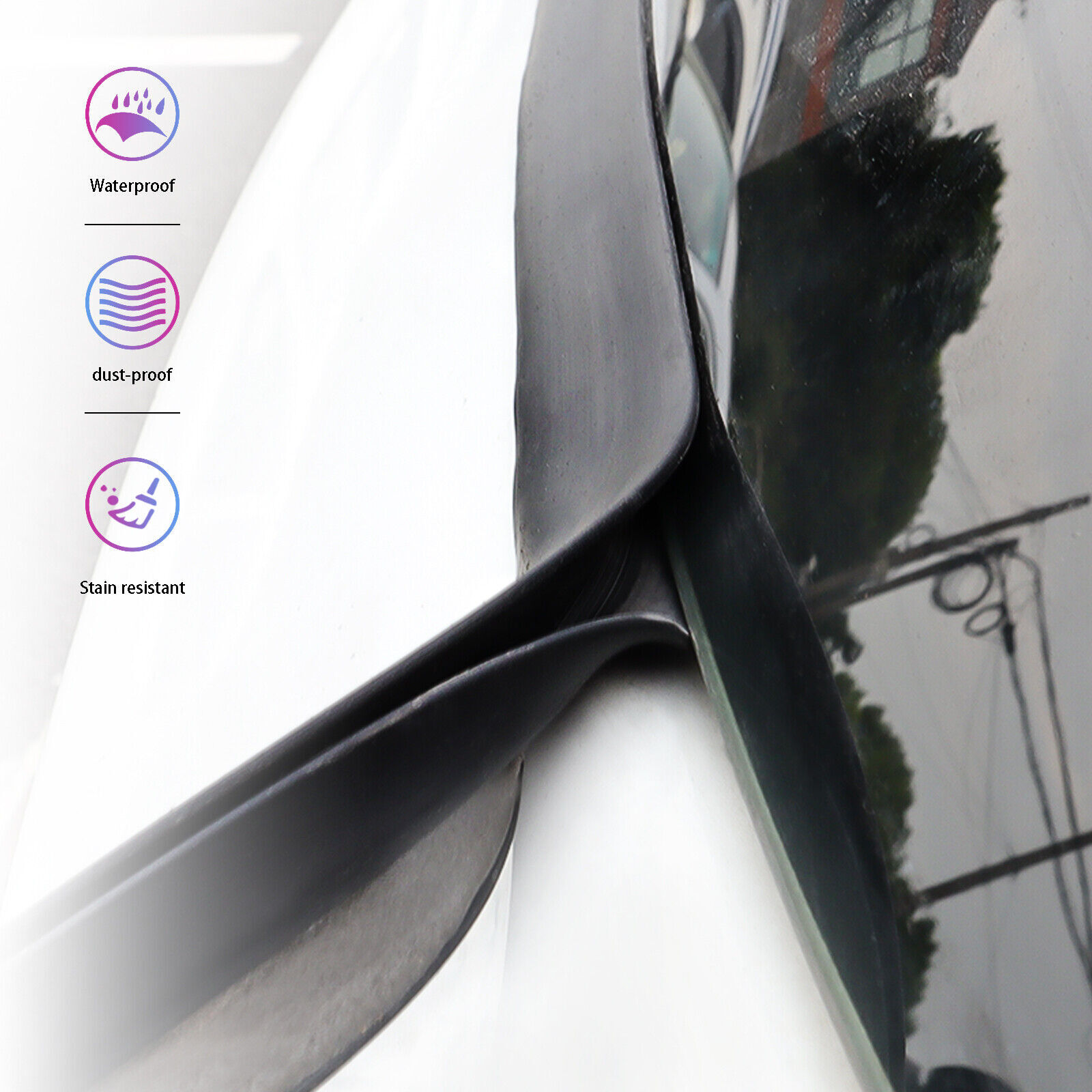 10M Black T-shape Sealing Strip Rubber Seal Car Edge Trim Bumper Lip Side Skirt