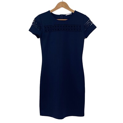 white christmas dresses Shani Women's Off-The-Shoulder Laser Cut Dress - Black Blue