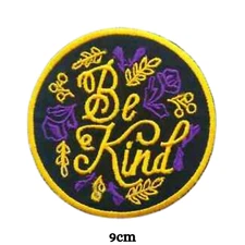 Be Kind fun life Yellow clothing shirt badge Iron on Sew on Embroidered Patch