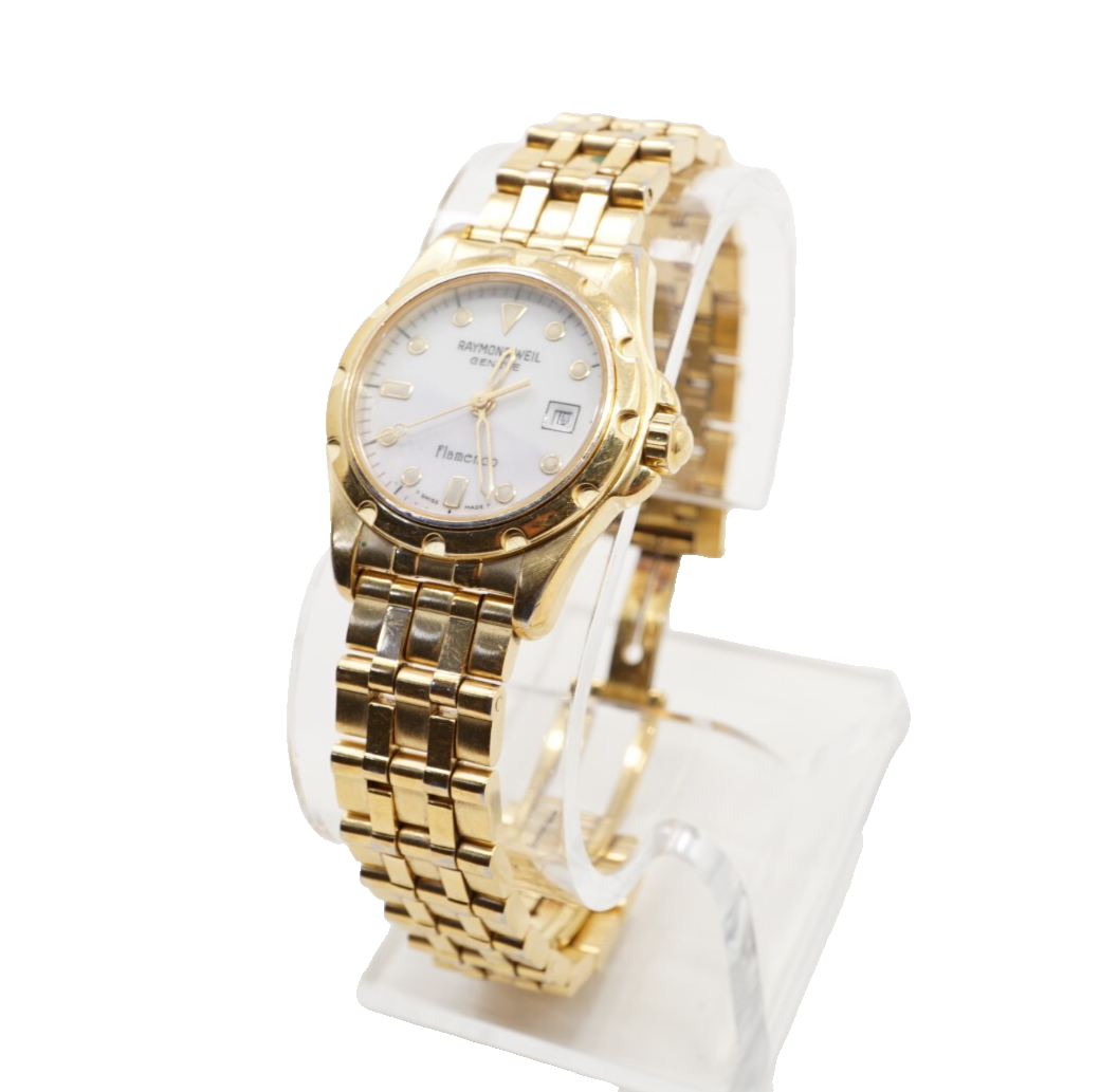 Raymond Weil Swiss Made Gold Tone Flamenco 5370 Day/Date Wrist