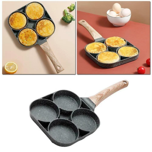 4 Loch Pfannkuchen Pfanne Spiegelei Eierpfanne Lochpfanne Bratpfanne Pancake DE - Bild 10 von 12