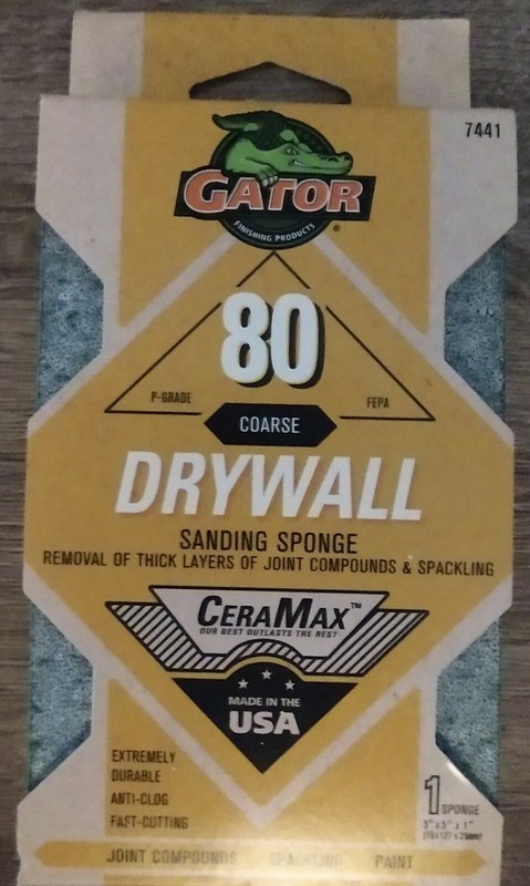 Gator  5 in. L x 3 in. W x 1 in.  80 Grit Medium  Sanding Sponge