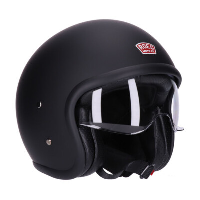 Motorrad Jet Helm Chopper Roeg Sundown schwarz matt Visier einschiebbar