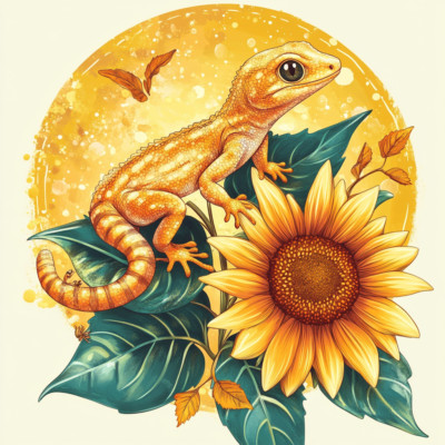 Transparent 18x18 cm gecko with flowers car sticker weatherproof vinyl sticker
