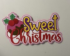 Sweet Christmas Scrapbook Title Handmade Paper Pierced Die Cut
