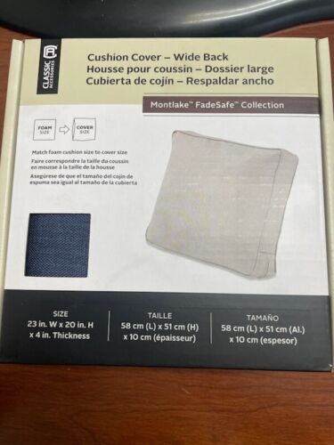 classic accessories montlake cushion cover wide back 23in.W x 20in.H x 4in.thick - Picture 1 of 2