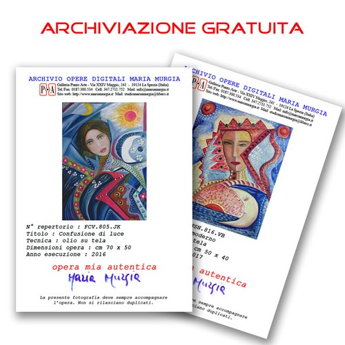 MARIA MURGIA - "Fiori" - Olio su tela cm 18x24 + ARCHIVIO ASTA OCCASIONE UNICA - Foto 6 di 6
