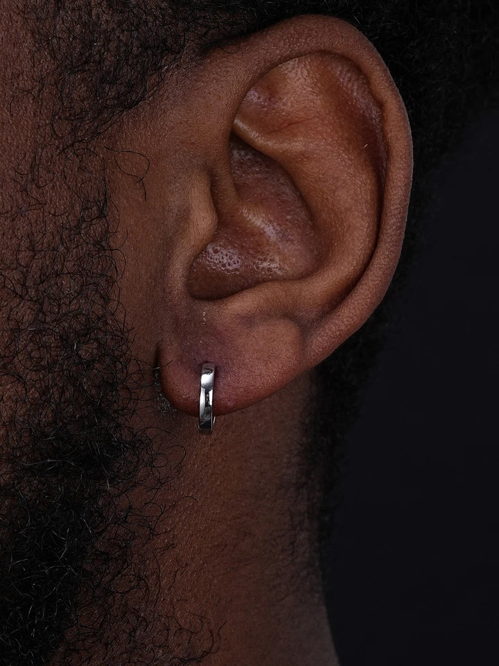 Real Solid 925 Sterling Silver Hoops Mens Ladies Small Huggie Hoop Earrings - Image 3 of 4