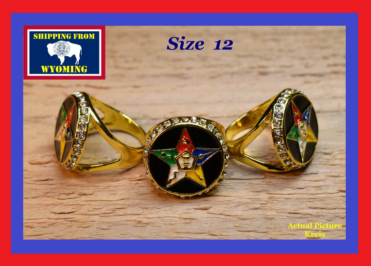 Order of the Eastern Star Ring Size 12 Free Shipping from
