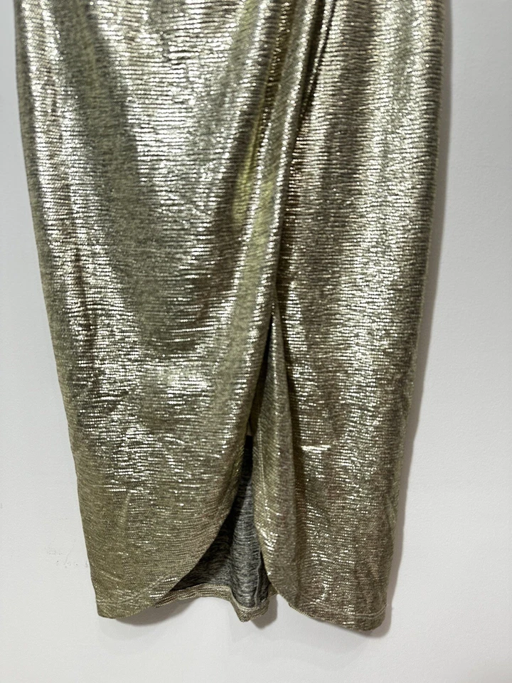 Vestido de Coquetel Davids Nupcial Metálico Dourado Tamanho 2 Festa Novo com etiquetas - Imagem 2 de 4