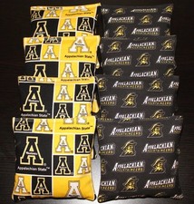 All Weather CORNHOLE BEAN BAGS made w APPALACHIAN STATE Mountaineers fabric NCAA