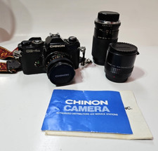 Chinon CE-4 35mm SLR film camera w/ 50mm and 80-200mm lens K1000 alternative 