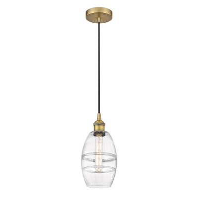 Innovations 616-1P Vaz 1Lt 6'' Cord Mini Pendant, BS/CL - 616-1P-BB-G557-6CL
