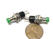 2 Pieces NC Green normally closed Mini Push Button Momentary OFF ON Switch