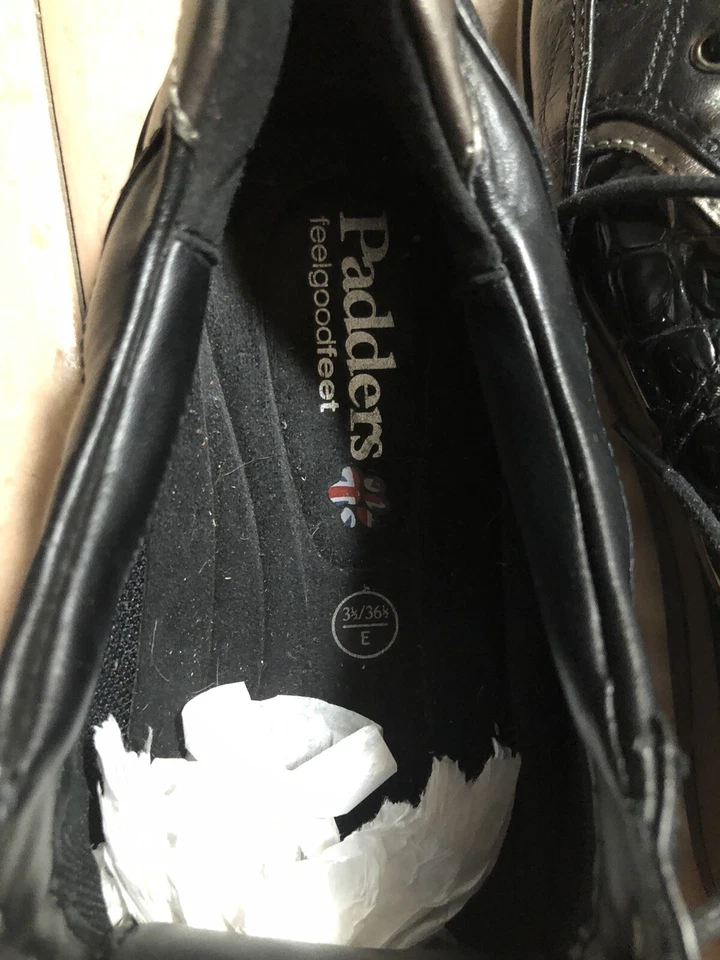 Padders ATOM Women's Sz 3.5/ 36.5 E Leather Lace Up Black Leather Shoes - Image 4 of 4