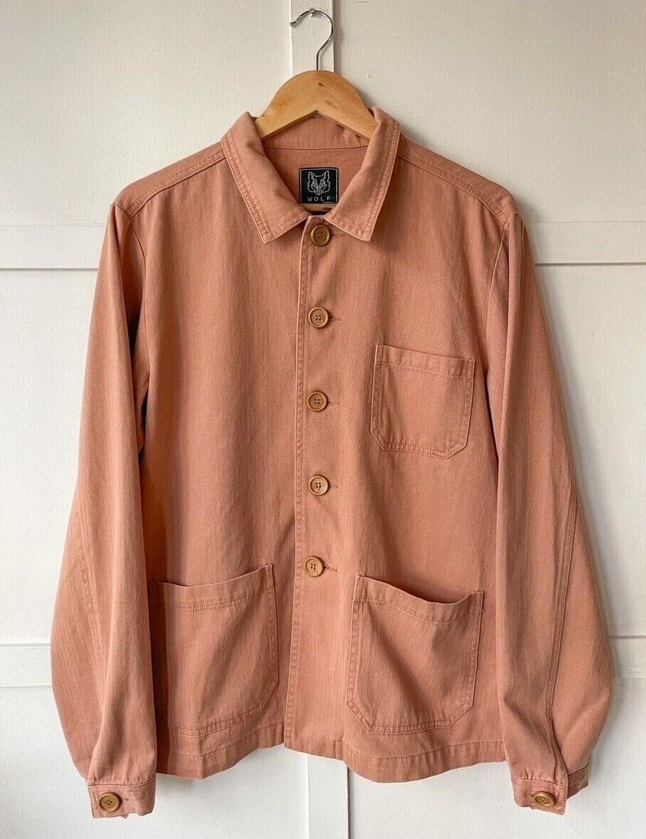 Washed French Chore Jacket Herringbone - 60s Style Vintage