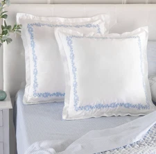 Martha Stewart  100% Cotton 2Pc European Sham Set 26In X 26In Pillow Covers