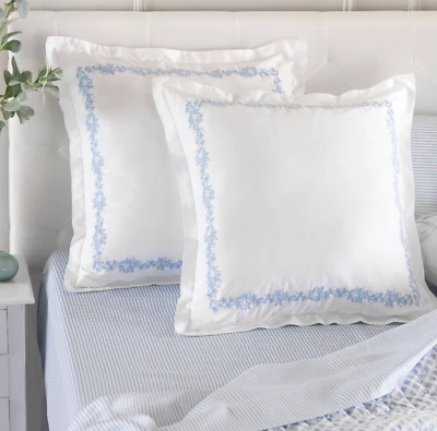 Martha Stewart 100% Cotton 2Pc European Sham Set 26In X 26In Pillow Covers