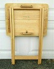 5-Piece TV Tray Table Set Natural Wood LOCAL PICKUP IN CHICAGO AREA — photo 3