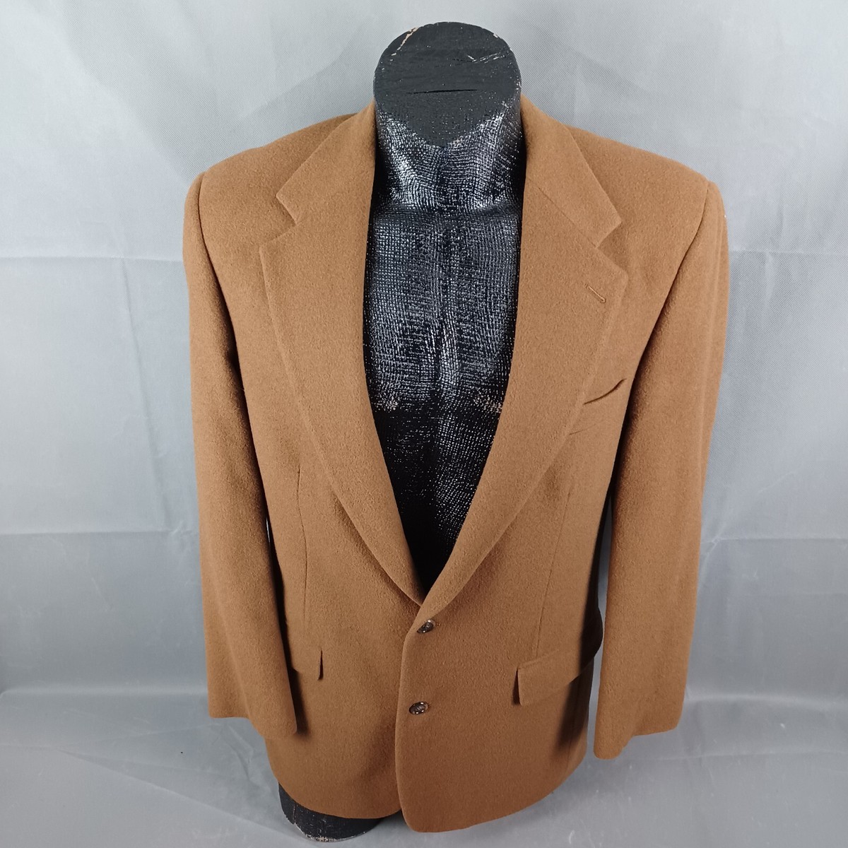 Brooks Brothers Mens 40L Camel Hair Blazer Jacket Brown 2-Button